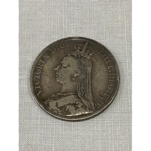 387 - An 1892 Victorian Silver Crown coin.