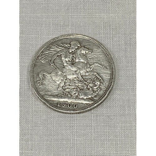 391 - A 1900 Victorian Silver Crown coin.