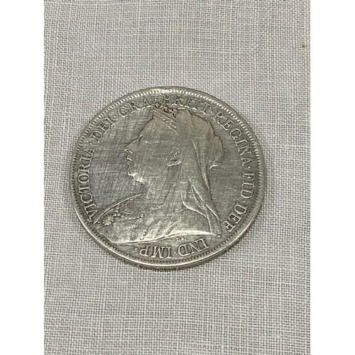 391 - A 1900 Victorian Silver Crown coin.