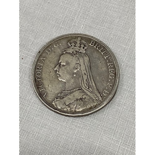 392 - An 1889 Victorian Silver Crown coin.