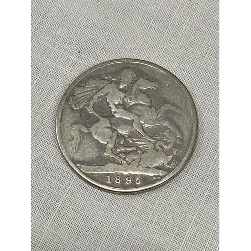 395 - An 1895 Victorian Silver Crown coin.