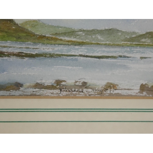 311 - An original framed Watercolour of a coastal scene, signed Johanna Smyrell.