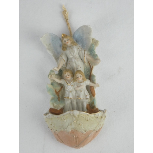 317 - A vintage ceramic Holy Water Font.