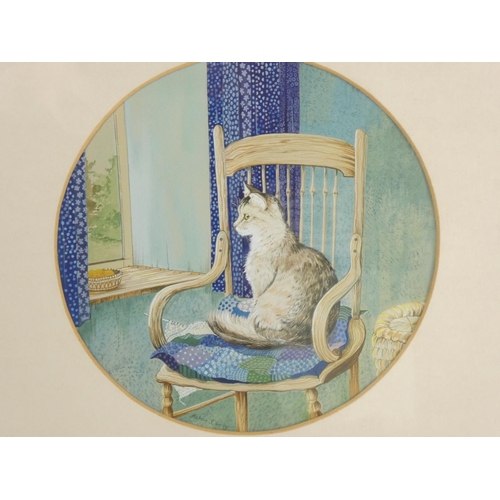 324 - An original framed watercolour of a cat, by Irish Artist, Helen Condy.