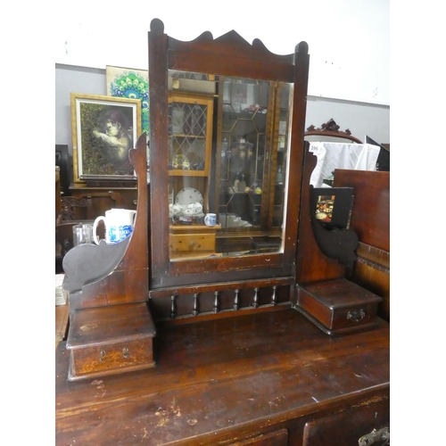 396 - A stunning antique Irish mirror back dressing table, 104cm x 177cm x 44cm.