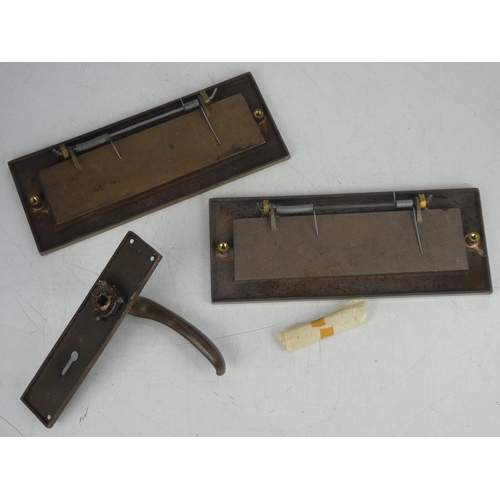 399 - 2 antique brass letterboxes & more.