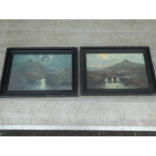 451 - A pair of antique framed prints, 54cm x 39cm.