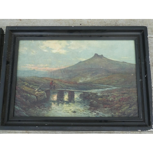 451 - A pair of antique framed prints, 54cm x 39cm.