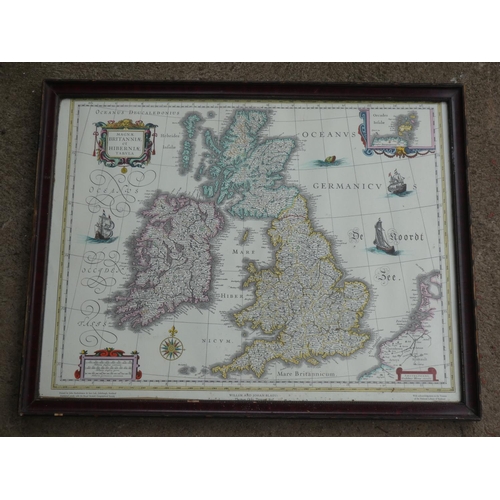 452 - A vintage framed map of the United Kingdom printed by John Bartholomew & Son Ltd, 57cm x 44cm.