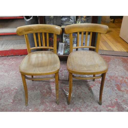 457 - A pair of vintage Bentwood chairs by The Polish Bentwood Furniture Industry, Krakow, with original l... 