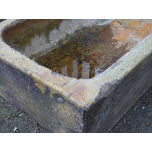 461 - A large antique/ Victorian salt glazed trough/ planter,