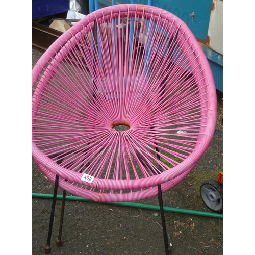 468 - Two wire style garden chairs.