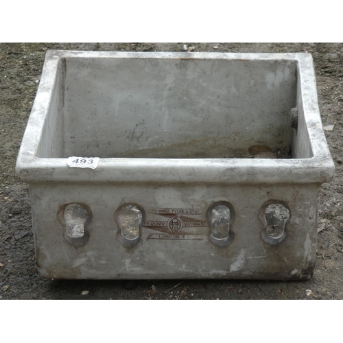 493 - An unusual Hayward Tiler & Co 'Queen Victoria' London sink, 38cm x 31cm x 21cm.