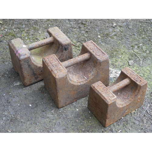 495 - Three antique weights.