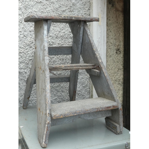 499 - An Irish handmade wooden step ladder.