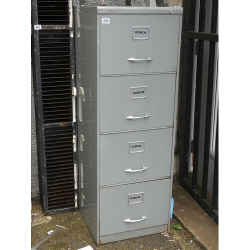 500 - A vintage Triumph four drawer filing cabinet.