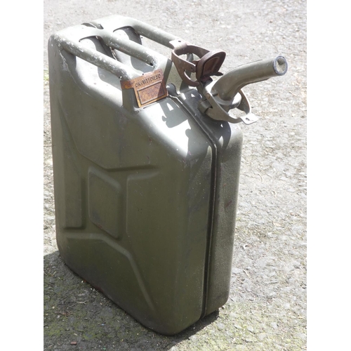 505 - A vintage jerry can and nozzle.