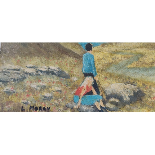 409 - An unframed oil painting 'Mamore Gap, Co Donegal' signed L Moran.