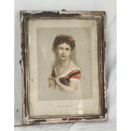 425 - An antique framed print 'Medora' - Gustav W Seitz, Wandsbeck, 34cm x 26cm.