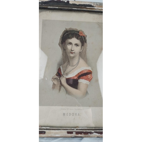 425 - An antique framed print 'Medora' - Gustav W Seitz, Wandsbeck, 34cm x 26cm.