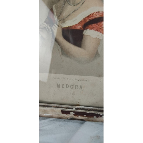 425 - An antique framed print 'Medora' - Gustav W Seitz, Wandsbeck, 34cm x 26cm.