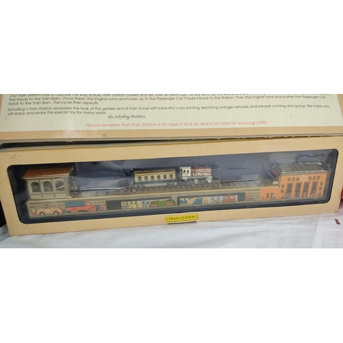 445 - A vintage boxed Czech Republic 'Bergahn Moutain Railway' set and a vintage boxed Schylling Brothers ... 