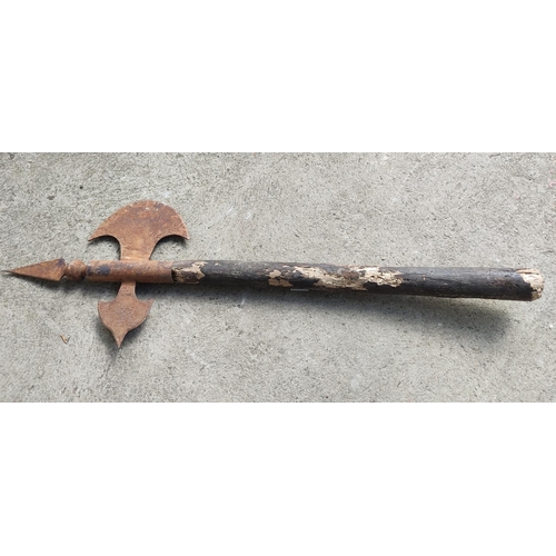 449 - An antique halberd axe, measuring 72cm long.