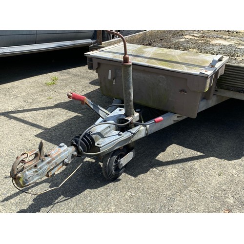 370 - A large double axle trailer, measuring 265