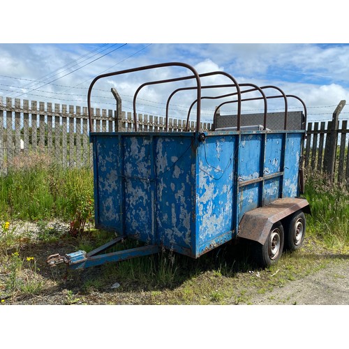 371 - A vintage double axle box trailer, 290