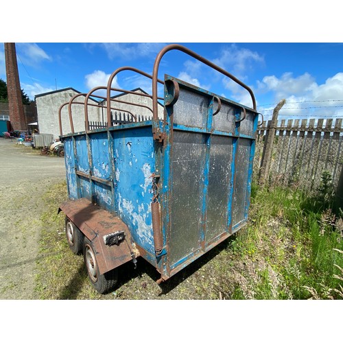 371 - A vintage double axle box trailer, 290