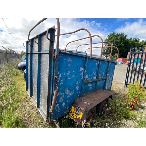 371 - A vintage double axle box trailer, 290