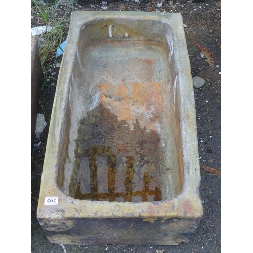 461 - A large antique/ Victorian salt glazed trough/ planter,