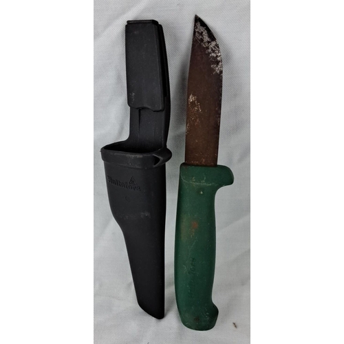 16 - Hultafors knife with black sheath.