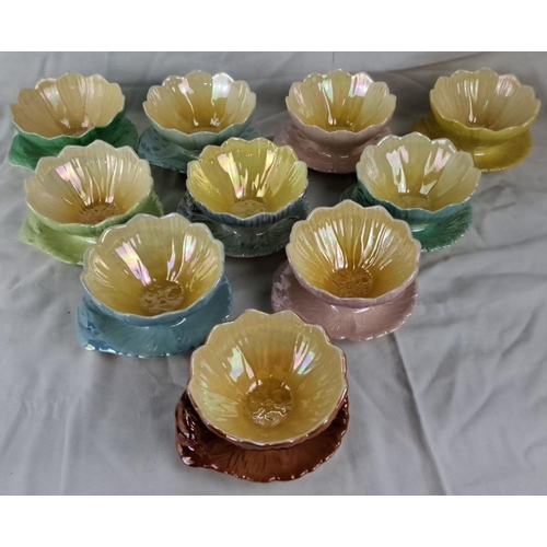 47 - Set of 10 Royal Winton Grimwades 'Petunia' Flower Bowls. The bowls come in assorted pastel colors. T... 