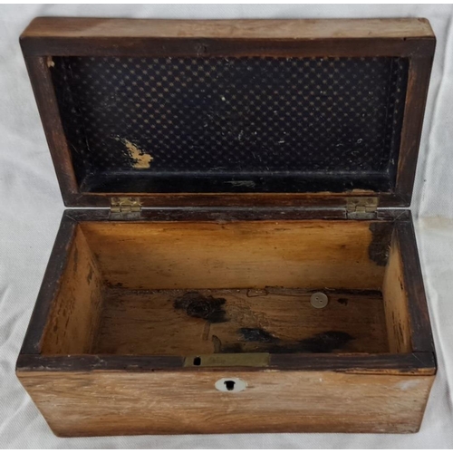 53 - An antique wooden box for restoration. Measuring 20cm x 10cm x 10cm.