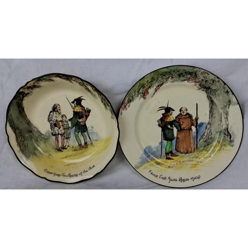 75 - Pair of Royal Doulton plates featuring Robin Hood scenes, 