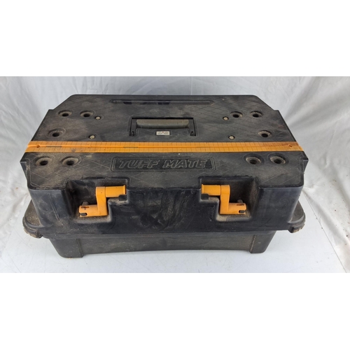 748 - Portable toolbox with secure orange latches, featuring a spacious interior and rugged exterior for d... 