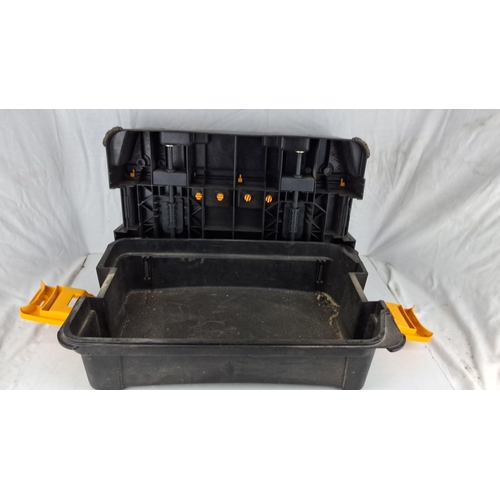 748 - Portable toolbox with secure orange latches, featuring a spacious interior and rugged exterior for d... 