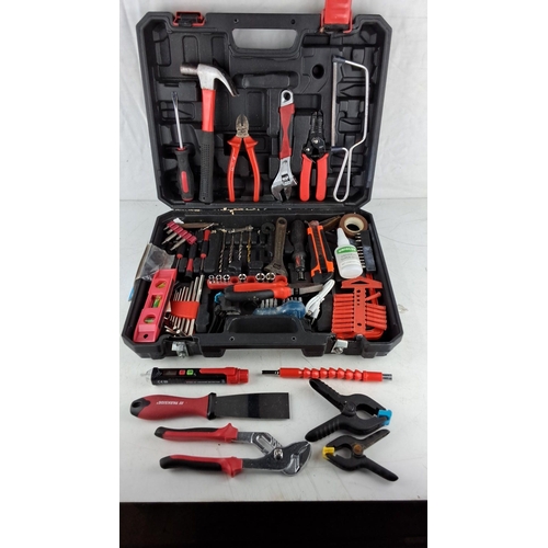 758 - Comprehensive tool set with a variety of hand tools, such as hammer, pliers, wrench, screwdrivers, d... 