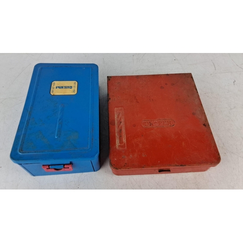 766 - Two drill bit sets in metal cases. One set branded 