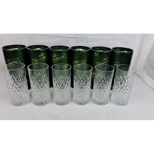 101 - Set of six Tyrone Crystal Sperrin Highball glasses with original packing containers and box. Each gl... 