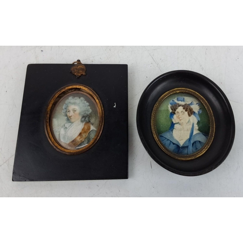 134 - An antique hand painted miniature of a gent inscribed on reserve 'Gr Gr Grandmother Olivia Lecky - M... 