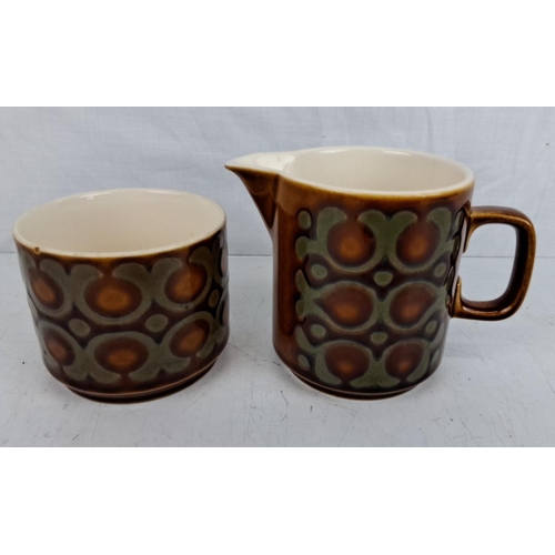 40 - Vintage Hornsea Bronte milk jug and sugar bowl set, featuring a distinctive geometric pattern in ear... 