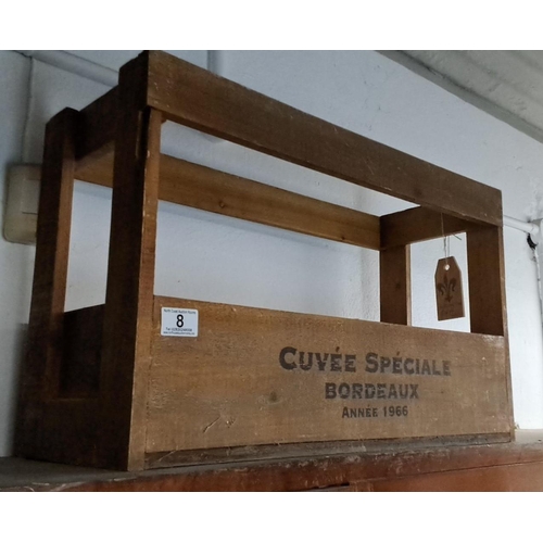 8 - Vintage style Cuvée Spéciale Bordeaux 1966 wooden wine crate, with original branding. Made from stur... 