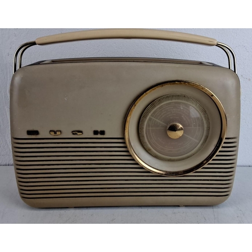 235 - Vintage Bush Portable Radio. This item features a classic cream and gold design and includes medium ... 