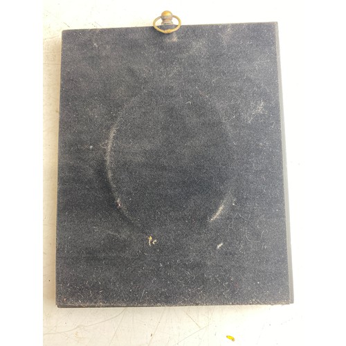 132 - Miniature print of a young boy in officer’s uniform, framed under glass with brass embellishments. O... 