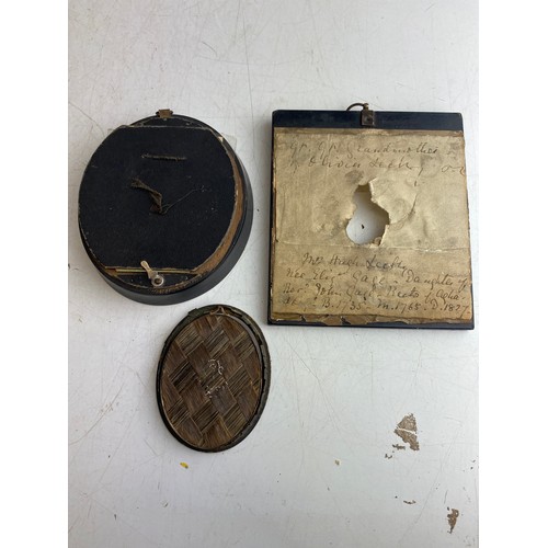 134 - An antique hand painted miniature of a gent inscribed on reserve 'Gr Gr Grandmother Olivia Lecky - M... 