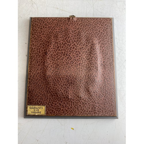 137 - Antique Oval hand-painted porcelain plaque depicting a classical scene of a mother and child, set in... 