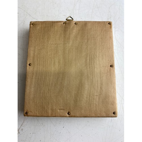 139 - Antique miniature hand painted on porcelain portrait of a Georgian lady, framed in an bone and metal... 