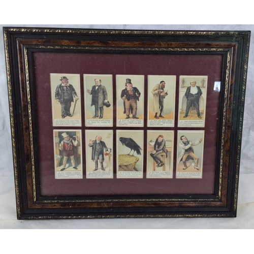 63 - Framed collection of 10 Victorian-era cigarette cards depicting characters from Charles Dickens' nov... 